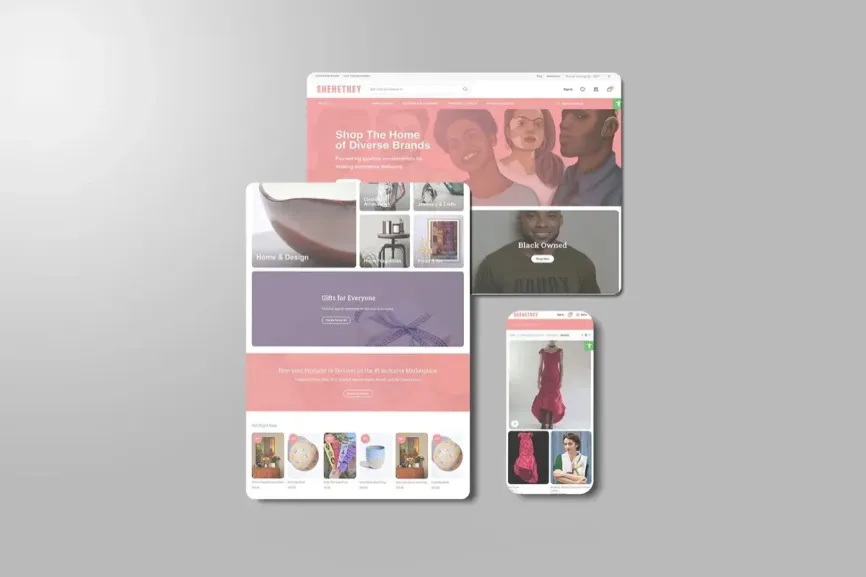 SheHeThey digital marketplace interface