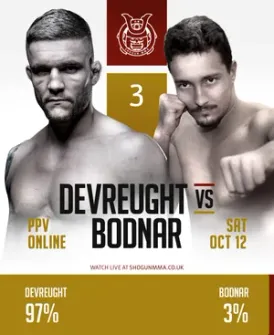 Devreught vs Bodnar fan prediction, 97% to 3%