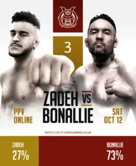Zadeh vs Bonallie fan prediction, 27% to 73%
