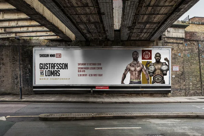 Shogun MMA 003 roadside billboard concept render, Gustafsson vs Lomas world championship