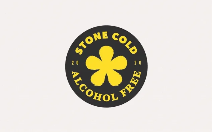 Stone Cold AF alcohol-free seal, an asterisk standing in for a swear word, 2020